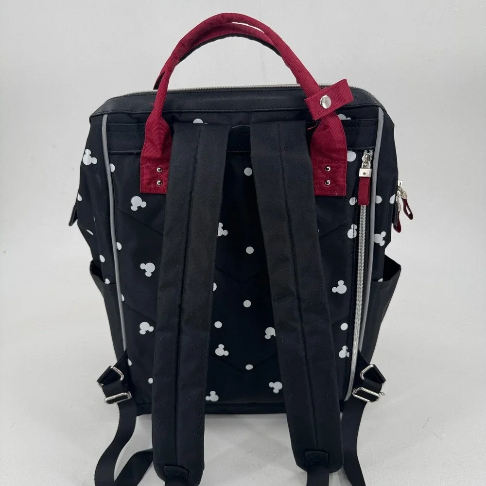 Disney Mickey Mouse Backpack Peek-A-Boo Polka Dot‎ Zip Close Travel Diaper Bag